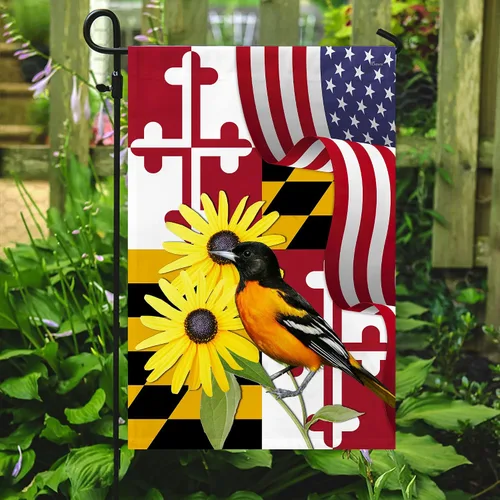 Miniatura 9 de FLAGWIX Bandera Americana - Bandera del Estado de Maryland con Oriole de Baltimore y Flor de Ojo Negro, Bandera Premium de Poliéster Decorativa