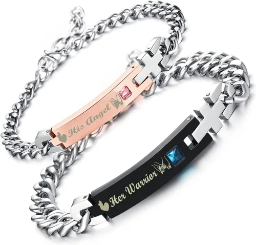 Miniatura 16 de Regalo para enamorado, para él y ella, pulseras grabadas personalizadas para parejas, para mujeres y hombres, juego a juego, regalo de aniversario