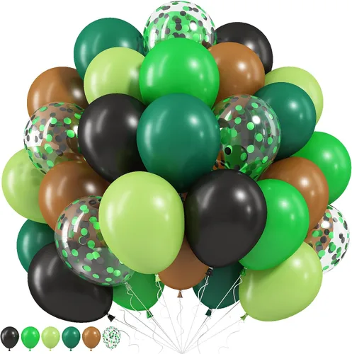 Miniatura 13 de Globos azules y naranjas, globos azul marino verde azulado de 12 pulgadas con globo plateado metálico para niños y niñas, cumpleaños, Acción