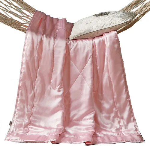 Miniatura 13 de Manta de seda pura, 100% seda de morera por dentro y fuera, manta suave para niños para sofá, cama, sofá de viaje, manta ligera y acogedora
