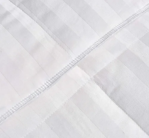 Miniatura 6 de Blue Ridge Home Fashions Edredón de plumas de ganso con patrón de rayas blancas de 350 hilos, relleno hipoalergénico, cálido para todas