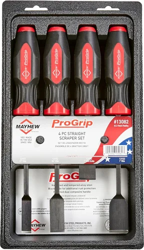 Miniatura 3 de Mayhew Tools 13082 - Juego de raspadores rectos Progrip de 4 piezas
