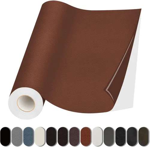 Miniatura 10 de Parche de reparación de cuero, autoadhesivo de 17 x 79 pulgadas, cinta de parche de vinilo grande para sofás, muebles, asientos de automóvil, Negro