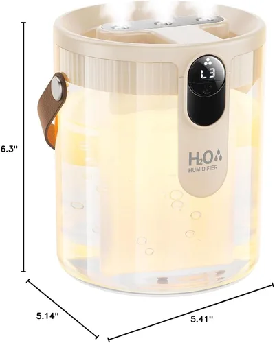 Miniatura 9 de KIMMOO Humidificador portátil recargable de llenado superior, humidificadores inteligentes para dormitorio, luz nocturna, humidificador de niebla