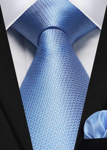 Miniatura 324 de HISDERN Conjunto de corbata a cuadros a cuadros pañuelo tejido clásico formal para hombre corbata y bolsillo cuadrado