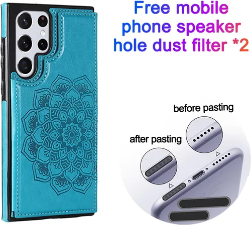Miniatura 2 de Funda tipo cartera para Galaxy S10 de 6.1 pulgadas con tarjetero, diseño de mandala en relieve de piel sintética con doble cierre magnético