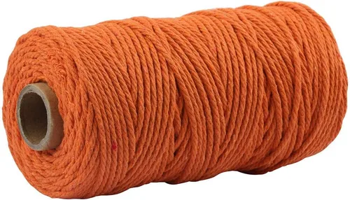 Miniatura 11 de Cuerda de algodón para macramé de 109 yardas de 0.118 pulgadas, 4 hebras trenzadas, cuerda para envolver colgadores de plantas, tejer, suministros