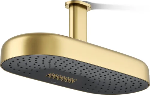 Miniatura 18 de KOHLER 26297-BL Statement™ Cabezal de lluvia oblongo, multifunción, 2.5 gpm, color negro mate