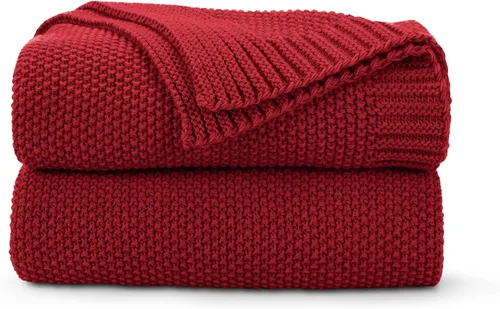 Miniatura 11 de CozeCube Manta verde oliva de punto trenzado suave y acogedora para cama, sofá, sala de estar, manta decorativa de Navidad ligera y cálida, 50 x 60