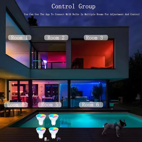 Miniatura 3 de Bombillas LED inteligentes GU10 regulables con cambio de color, foco GU10 RGB, foco LED WiFi y Bluetooth compatible con Alexa Google, 16 millones