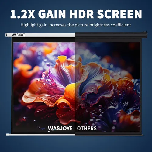 Miniatura 6 de WASJOYE - Pantalla de proyector motorizada 100" - 4:3, pantalla de proyección eléctrica para pared/montaje en techo con control remoto - Pantalla