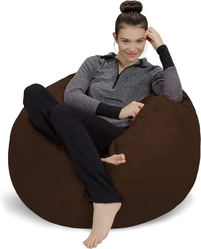 Miniatura 35 de Sofa Sack Funda para silla puff solamente, sin relleno, cómoda funda de repuesto para silla redonda, 5 pies, color carbón Carbón - Solo funda