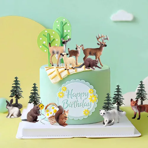 Miniatura 3 de 20 figuras de plástico de animales del bosque, figuras realistas de criaturas del bosque, juguetes en miniatura, kit de árbol de animales, juguetes