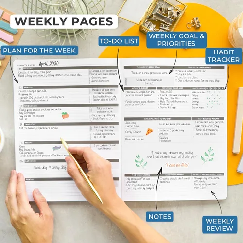 Miniatura 3 de Clever Fox Planner PRO – Planificador de vida semanal y mensual para aumentar la productividad, el manejo del tiempo y alcanzar tus objetivos, 8.5 x