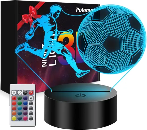 Miniatura 11 de Regalos de fútbol para niños de 8 a 12 años, lámpara de fútbol con ilusión 3D, regalos para niños, adolescentes, niños y niñas, 5, 6, 7, 8, 9, 10