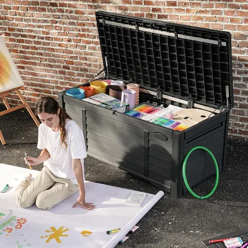 Miniatura 2 de DWVO Louver - Caja de almacenamiento impermeable para exteriores de 120 galones