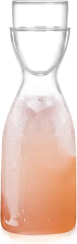 Juego de jarras de agua de cabecera con vaso de vidrio para baño, dispensador de enjuague, decantador con taza de vidrio, contenedor para botella,