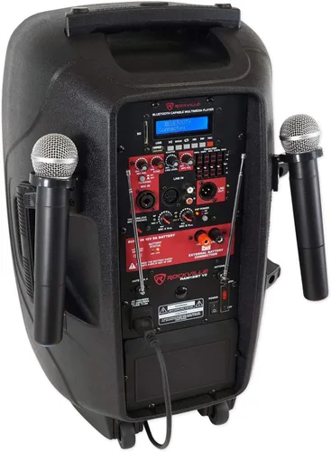 Miniatura 5 de RockvilIe RAM12BT Altavoz PA para DJ de 12 pulgadas, recargable, 600 W, 2 micrófonos, Bluetooth
