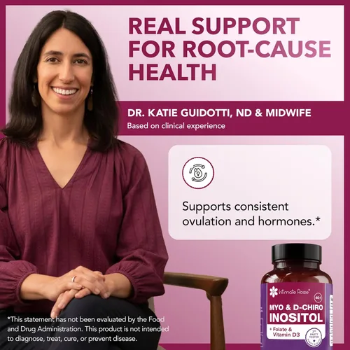 Miniatura 3 de Intimate Rose Suplemento de mio-inositol y D-Chiro inositol con folato y vitamina D - Apoya el equilibrio hormonal, los ciclos regulares y la salud