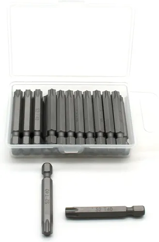 Miniatura 13 de TMAX Juego de puntas de destornillador de cabeza de estrella T6 Torx de 25 piezas, acero S2 de 6 puntos T-6 puntas de inserción de destornillador