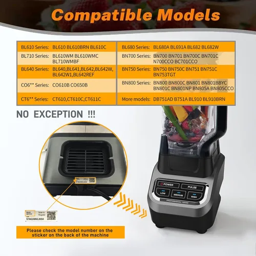 Miniatura 2 de Tapa de bloqueo de repuesto para Ninja, piezas de repuesto de licuadoras de 72 onzas para jarra BL610 BL642 BL682 BN701 BN751 BN700 BN801