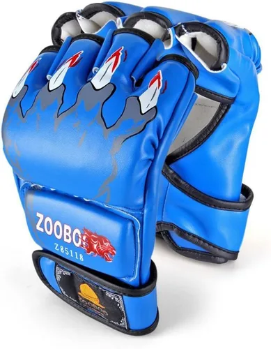 Miniatura 9 de ZooBoo MMA Gloves, Half-Finger Boxing Fight Gloves MMA Mitts with Adjustable Wrist Band for Sanda Sparring Punching Bag Training
