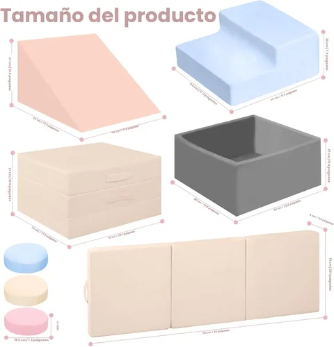 Miniatura 3 de CAMELUS Juguetes de escalada para niños de 1 año, bloques de espuma para bebés con gran pozo de bolas para niños pequeños, juego de 7 piezas