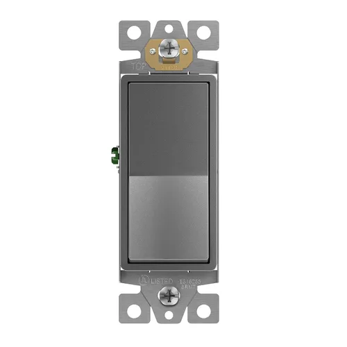 Miniatura 32 de ENERLITES Interruptor de luz de paleta decorativa de 3 vías, acabado brillante, un solo polo o tres vías, 3 cables, tornillo de puesta a tierra