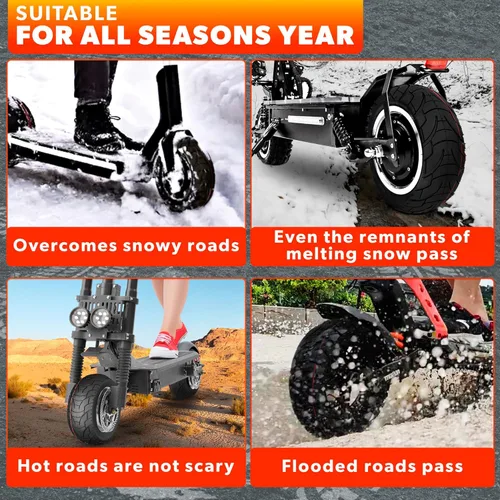 Miniatura 5 de Tubo de neumático de scooter 80/65-6 para todas las estaciones – Reemplazo de neumáticos de scooter eléctrico de 10 x 3 pulgadas con banda