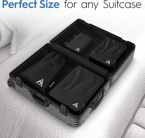 Miniatura 7 de Cubos y bolsas de embalaje de compresión de lujo de 4 piezas para viajes, maximiza el espacio en el equipaje con diseño HybridMax de doble
