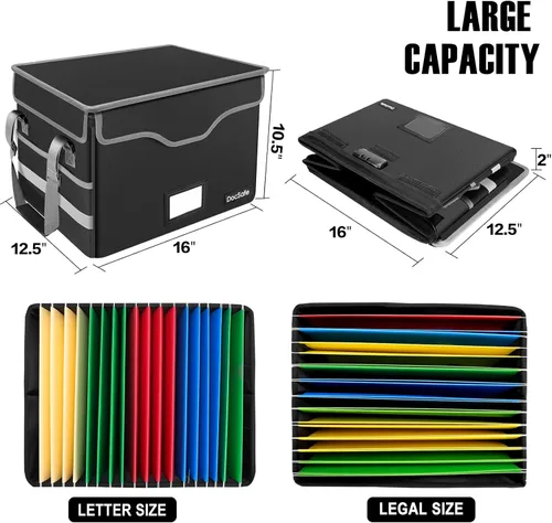 Miniatura 9 de DocSafe Bolsa organizadora de archivos, juego de caja de documentos ignífuga con cerradura