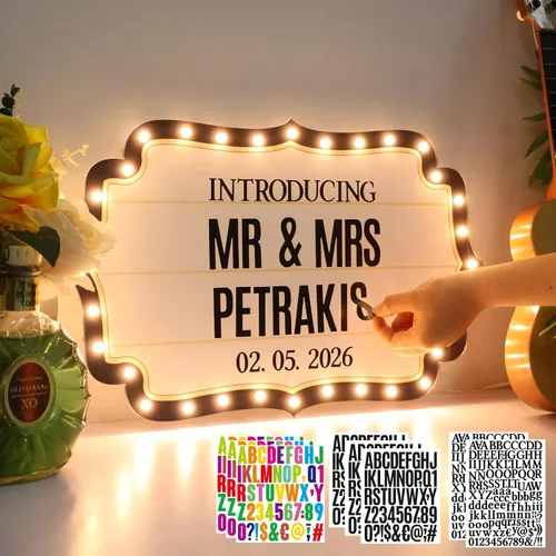 Miniatura 12 de Cartel de servicio de botella de boda de 20 pulgadas, accesorios de entrada de boda personalizados, letrero LED de marquesina para recepción