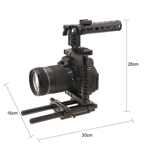 Miniatura 5 de CAMVATE Placa de montaje de trípode con mango superior para cámara compatible con Sony Panasonnic (negro) - 1136