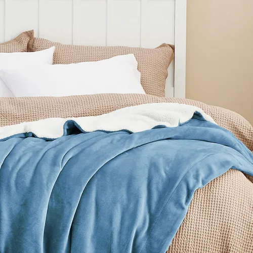 Miniatura 4 de Bedsure GentleSoft Mantas de Forro Polar Sherpa Tamaño King para Cama - Gruesas y Cálidas, Mantas King de Felpa Suave y Esponjosa para Invierno, 03