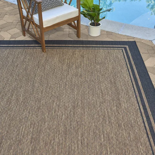 Miniatura 9 de Gertmenian Alfombra de Área Clásica de Tejido Plano para Interiores y Exteriores, Alfombra Resistente a Manchas y Rayos UV, Terraza, Patio, Junto a