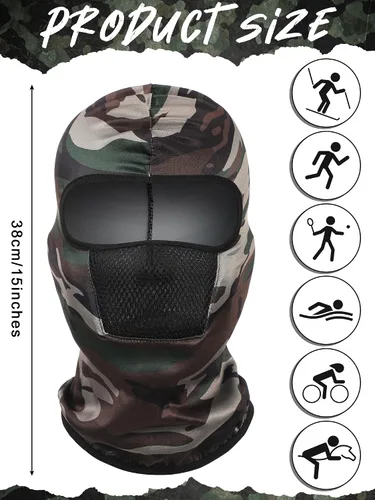 Miniatura 3 de Pasamontañas de verano de 9 piezas, transpirable, protección contra el polvo y el sol, polaina para el cuello, bufanda, cubierta completa