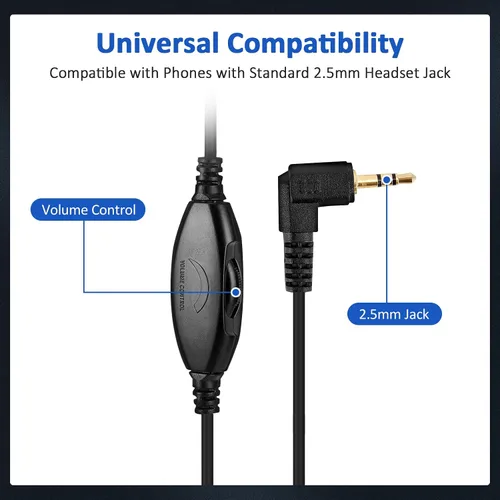 Miniatura 2 de AGPTEK Auriculares de teléfono de centro de llamadas de doble oreja de 0.098 in, auriculares binaurales con cancelación de ruido de 6 pies