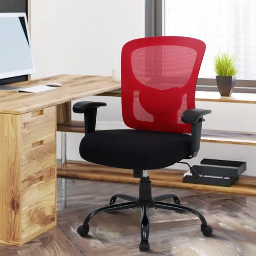 Miniatura 8 de Silla de oficina grande y alta, silla de computadora resistente de 400 libras con soporte lumbar, sillas ergonómicas de malla giratoria de respaldo