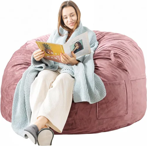 Miniatura 11 de EDUJIN Puf de espuma viscoelástica para adultos, funda de terciopelo suave, elegante sofá para sala de estar, práctico bolsillo y diseño de asa