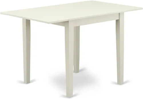 East West Furniture NDT-LWH-T Norden Mid-Century - Mesa de comedor rectangular con gotas y patas elegantes, 30 x 48 pulgadas, lino blanco