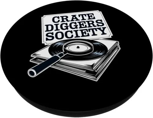 Miniatura 2 de Vinyl Record Collector Retro Music Turntable Lover PopSockets Adhesive PopGrip