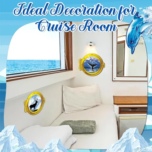 Miniatura 3 de Kanayu 2 imanes magnéticos grandes para puerta de crucero de Alaska, divertidos imanes para refrigerador, accesorios de barco, camarote y cabina