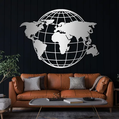 Miniatura 7 de Arte de pared de mapa del mundo metálico, mapa global del mundo, continentes de mapa del mundo de metal, arte de pared de tierra, arte de pared
