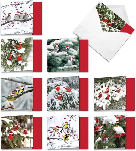 Miniatura 8 de The Best Card Company - 10 tarjetas de notas festivas para Navidad - Surtido a granel, tarjetas de felicitación en caja con sobres (10,2 x 13 cm)