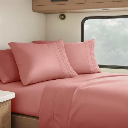 Miniatura 114 de Clara Clark - Juego de sábanas King con Flex Top, 6 piezas - Sábanas de lujo para cama King con cabeza dividida, juego de cama súper suave, King