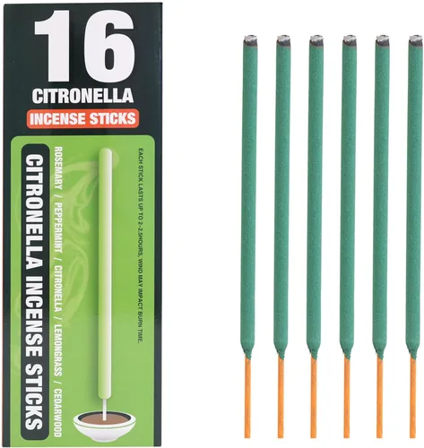 Miniatura 2 de Varillas de incienso de citronela para exterior - 2.5 horas de protección - 16 varillas por caja - Varillas de citronela para acampar, patio, etc