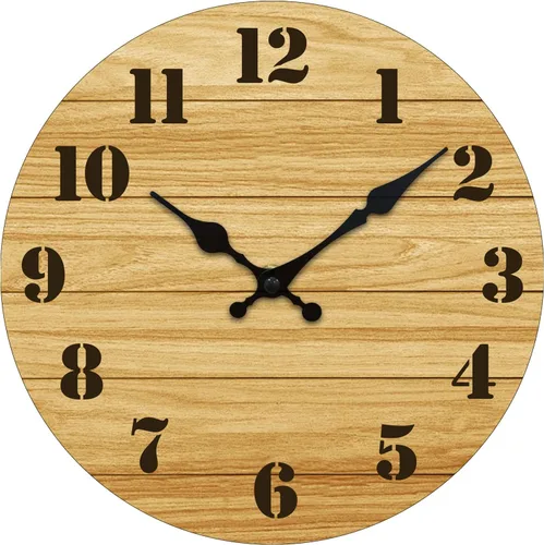 Miniatura 10 de Reloj de pared silencioso sin tictac, relojes de madera, funciona con pilas, 8 pulgadas, pequeño, estilo campestre retro rústico y de playa