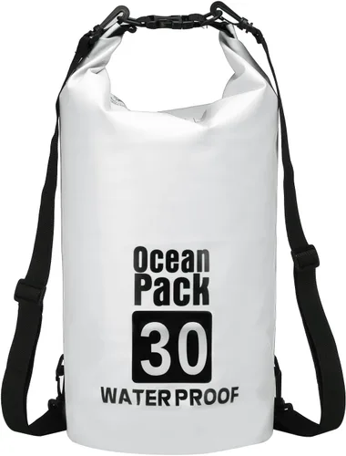 Miniatura 44 de Bolsa seca impermeable, 5 L, ajuste para mujeres y hombres, bolsas a prueba de agua, mochila flotante ligera de almacenamiento en seco con silbato
