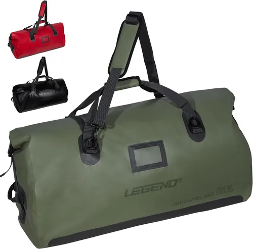 Miniatura 11 de LEGEND Bolsa de lona impermeable – Bolsa de lona resistente para exteriores, camping, canotaje y viajes, bolsa seca de PVC de alta calidad, bolsa