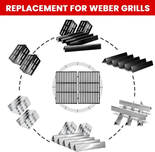 Miniatura 7 de GasSaf Barra aromatizadora 7620, 7622 de repuesto de deflectores de calor para Weber 7621 65505 Genesis 300 Series E310 E320 E330 S310 S320 S330